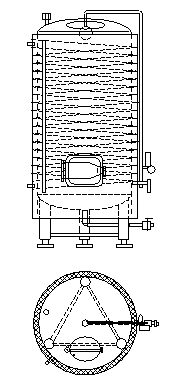 Insulated vertical beverage maturation tanks for the secondary fermentation of beer or cider, cooling with water or glycol