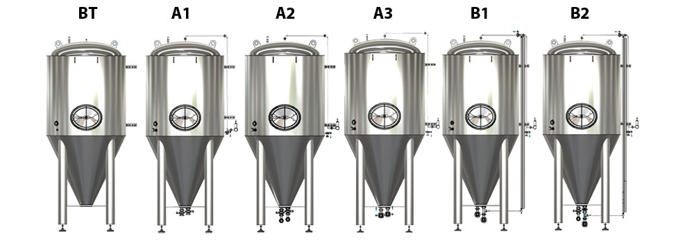CCT M modular cylindrical conical tanks allsets marked 1000x350 - Price list : CCTM Modular cylindrical-conical fermentation tanks