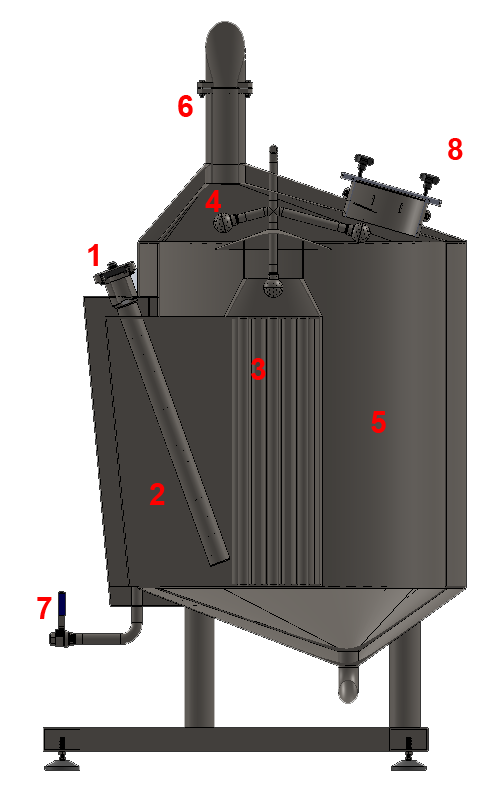 BH BWLE 300 800X500 08 wort kettle - BREWORX LITE-ECO | Technical specifications of the brewhouse