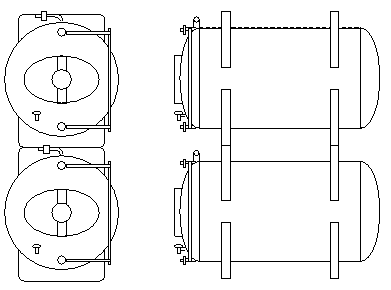 Noninsulated horizontal pressure maturation tanks for the secondary fermentation of beer or cider, cooling with air