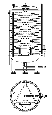 Serving bright beer tanks vertikal liquid cooled