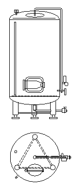 Serving bright beer tank non-insulated air-cooled