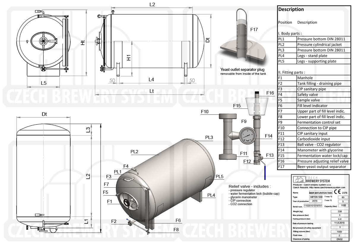 MBTHN 1200 2015 description en - MBTHN | Maturation tanks : horizontal, non-insulated, cooled by air