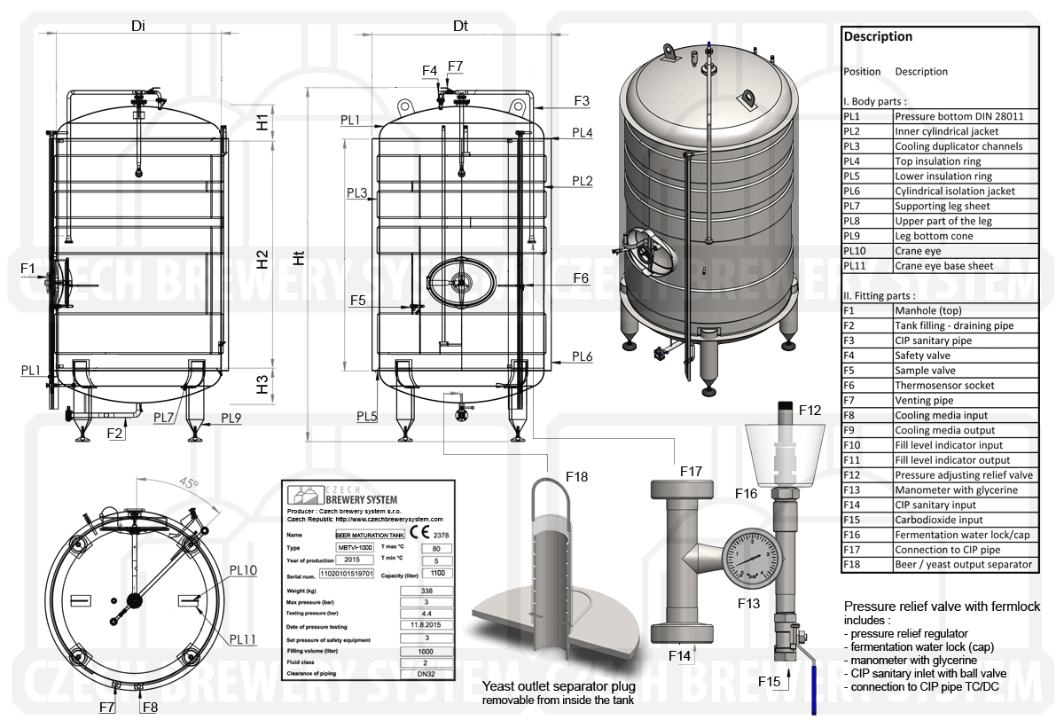 Beer lager þvottaskrið - lóðrétt, einangrað - lýsing