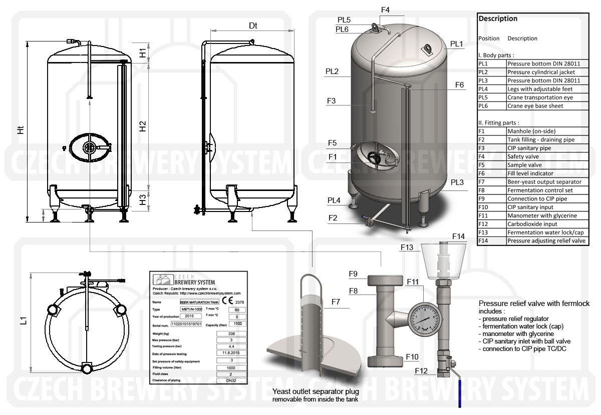 MBTVN 2000 2015 description - MBTVN | Maturation tanks : vertical, non-insulated, cooled by air