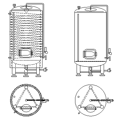 Maturation tanks with single and double jacket