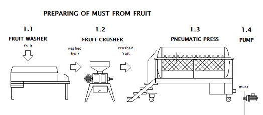 Preparing of must for cider from fruit
