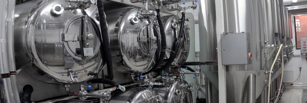 Beer fermentation and maturation tanks in the brewery Breworx