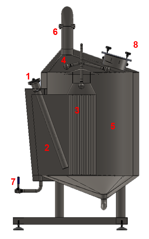 Котел од кантарион BH BWLE 300 800X500 08 - BREWORX LITE-ECO | Технички спецификации на пиварницата