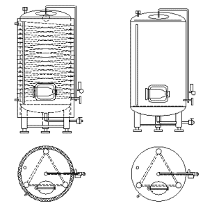 Reife Béierbehälter vertikal 01 - Technologie fir de Fermentatiouns- a Reifungsprozess