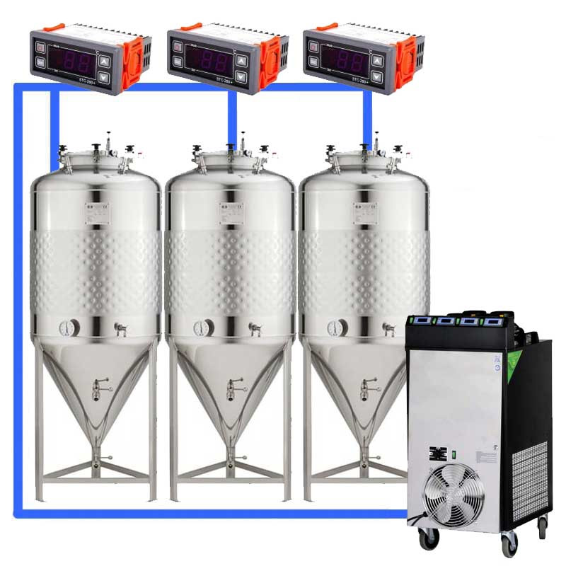 Compact fermentation systems with low-pressure tanks 1.2 bar