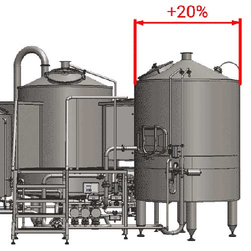 Enlarged filtering tanks